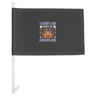 A Candy A Day Halloween T Shirt Design Car Flag