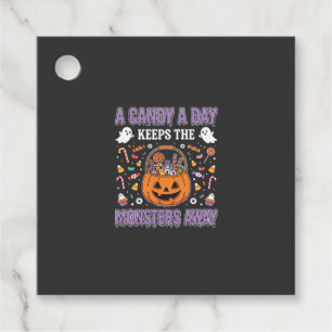 A Candy A Day Halloween T Shirt Design Favor Tags