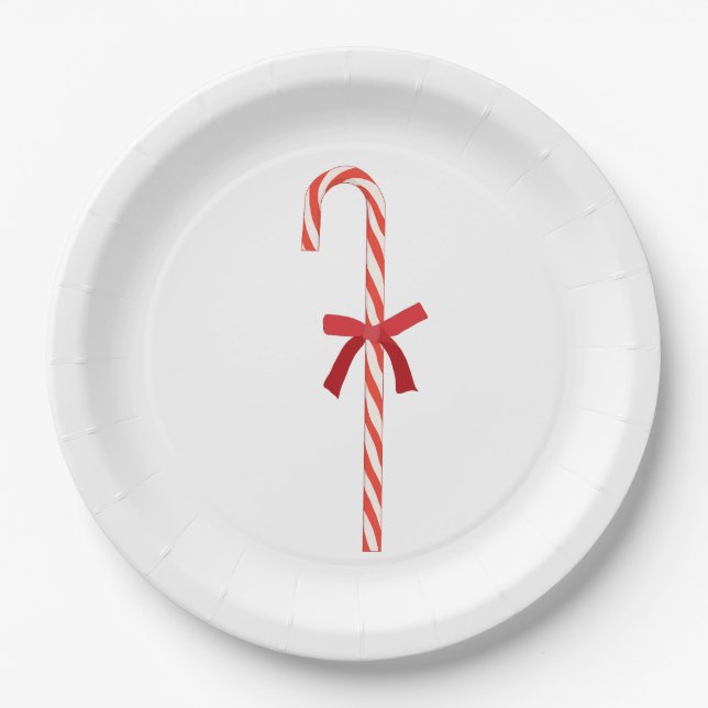A Candy Cane Paper Plates (Front)