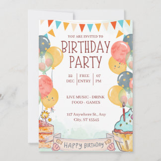 A Candy-Colored Birthday Celebration invitation