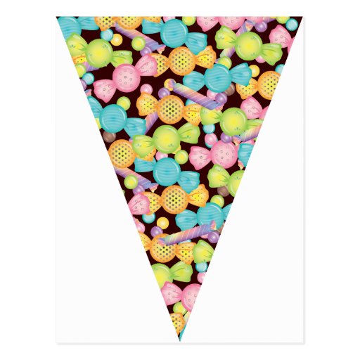 A Candy Land Party Flag Bunting Banner Postcard | Zazzle