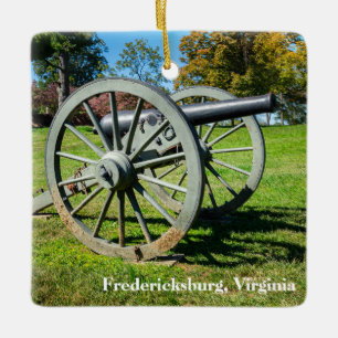 A cannon on the Fredericksburg Battlefield Ceramic Ornament