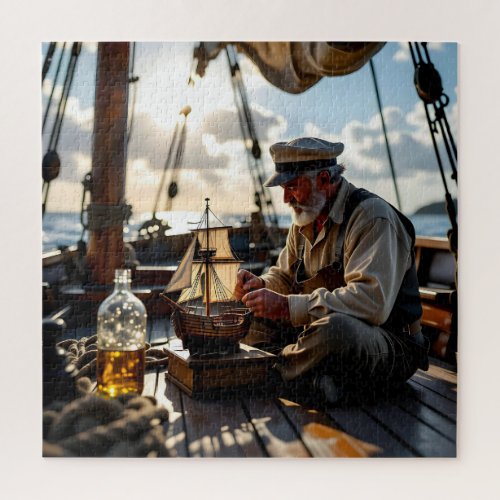 A Captain building a Ship in a Bottle Jigsaw Puzzle
