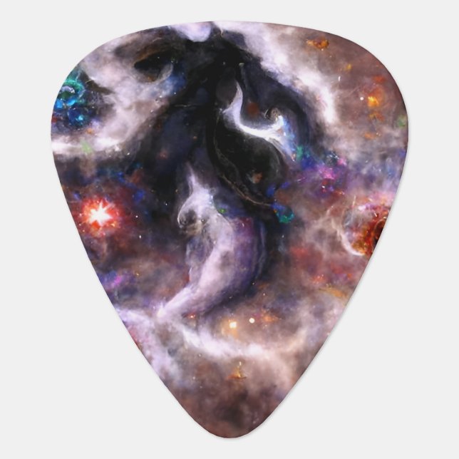 A Captivating Abstract Galactic Nebula Guitar Pick (Front)