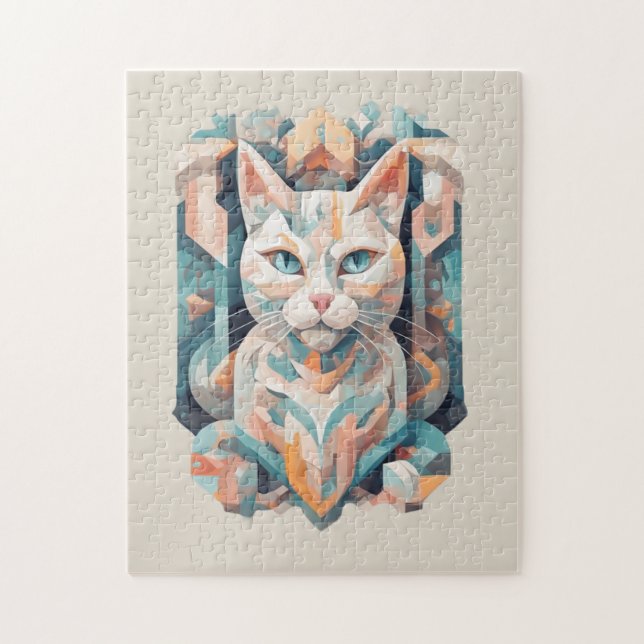 A captivating cat puzzle featuring intricate detai (Vertical)