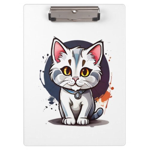 A Captivating Cat Watercolor Digital Art Drawing Clipboard