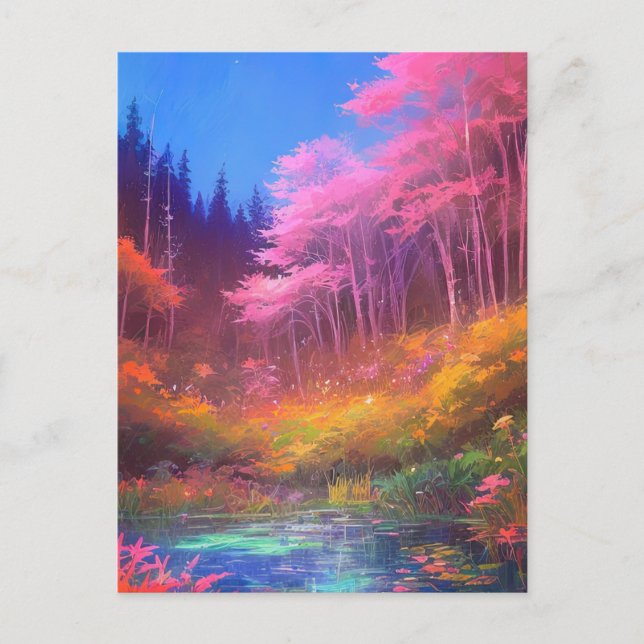A Captivating Display of Magical Swamp Colors Postcard (Front)