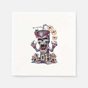 A captivating featuring an evil occult tiki-statue napkins