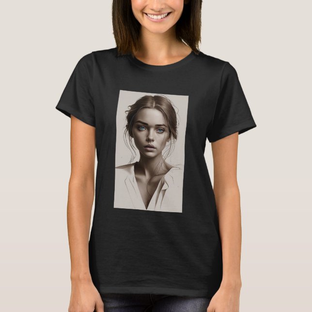 a captivating minimalist portrait of young woman T-Shirt (Front)