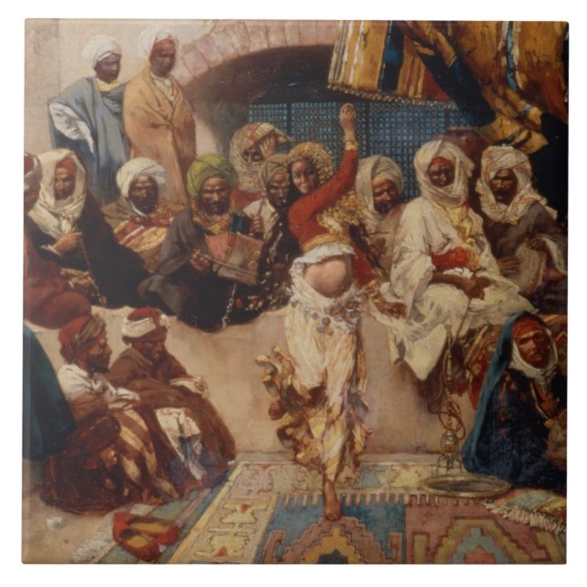 A Captive Audience, 1883 (oil on canvas) Tile (Front)