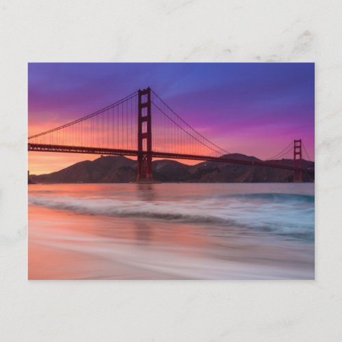 A capture of San Franciscos Golden Gate Bridge Postcard
