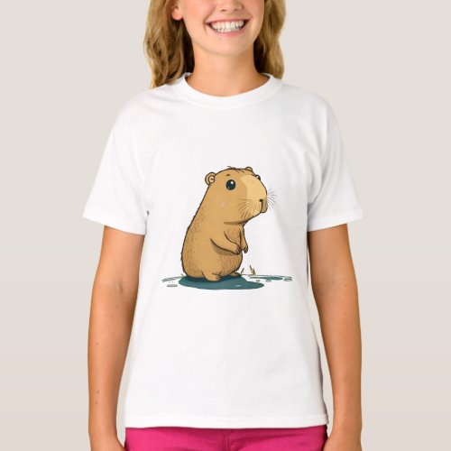 a capybara at the watering hole T_Shirt