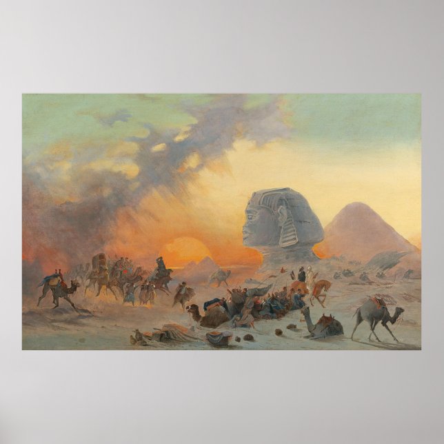 A Caravan in the Desert in a Simoom Poster (Front)