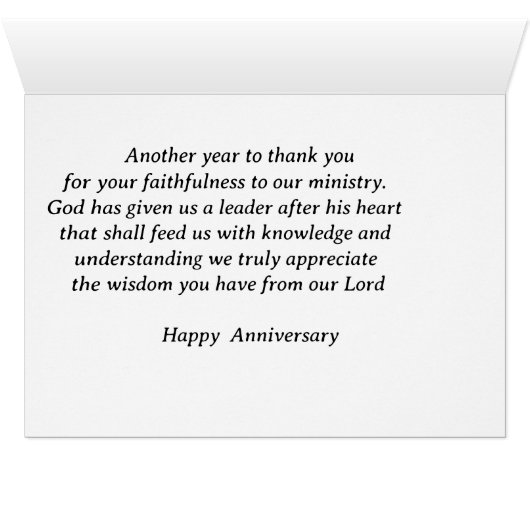 A card for a pastor's Anniversary (Inside Horizontal (Bottom))