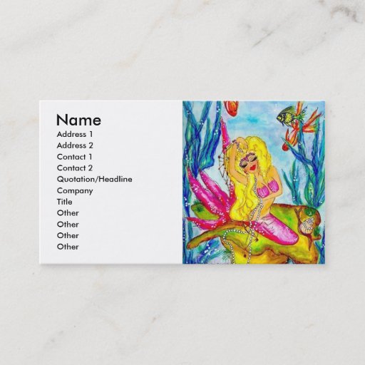 Customizable a card PEARLS OF THE SEA MAIN, Name, Address 1,... Business Card