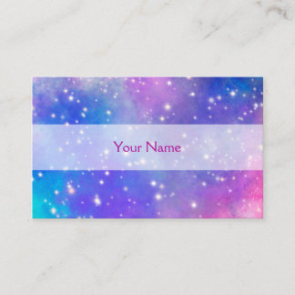 a card using an illustration of the universe with