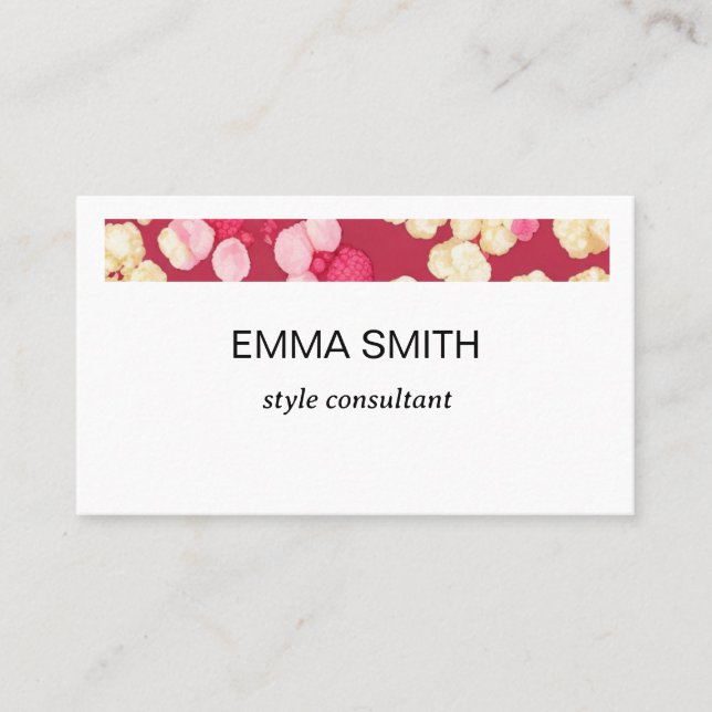 a card with a cute popcorn pattern (Front)