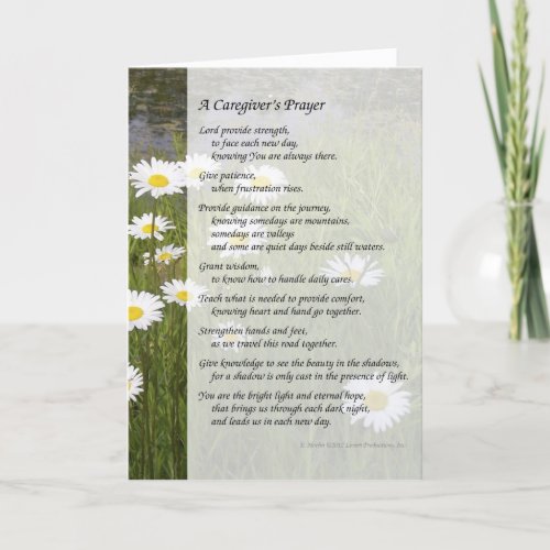 A Caregivers Prayer _ Greeting Card