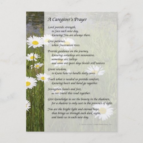 A Caregivers Prayer _ Postcard