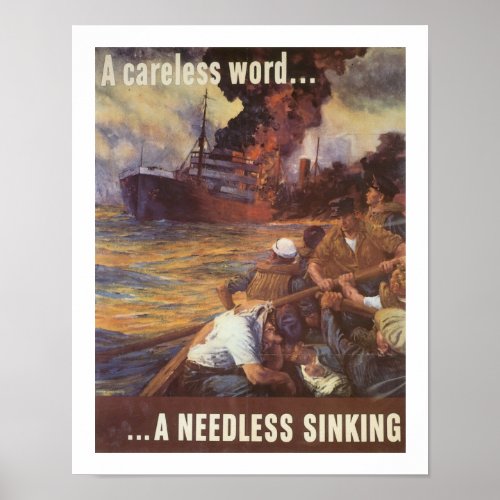 A Careless WordA Needless Sinking Poster