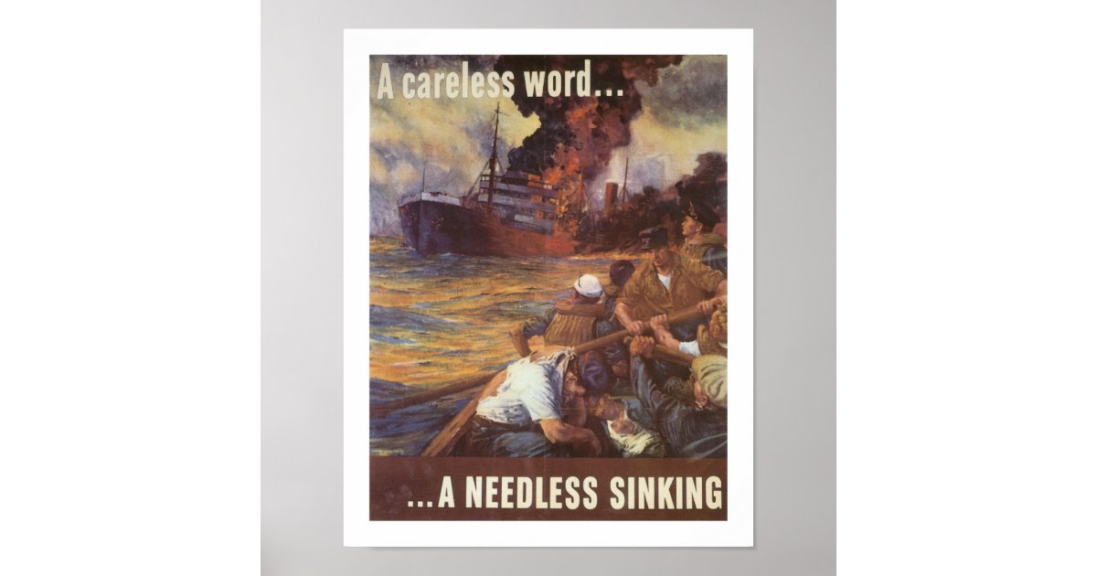A Careless Word A Needless Sinking Poster Zazzle Com