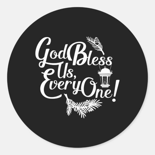 A Carol Charles Dickens God Bless Us Everyone Classic Round Sticker (Front)