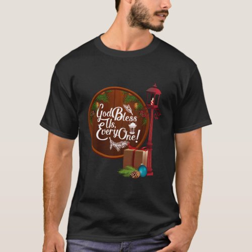 A Carol Charles Dickens God Bless Us Everyone Lamp T_Shirt