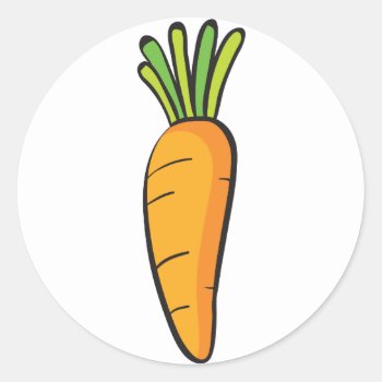 A Carrot Classic Round Sticker by GraphicsRF at Zazzle