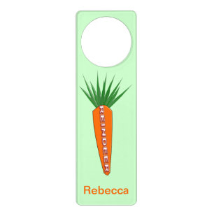 A Carrot for Christmas Reindeer Custom Door Hanger