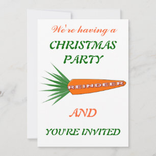 A carrot for Christmas Reindeer Custom Party Invitation