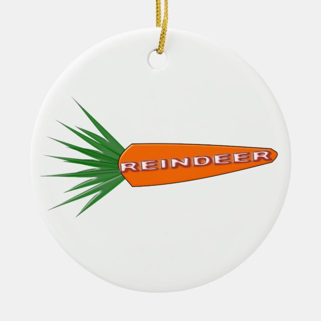 A Carrot for Christmas Reindeer Ornament (Front)