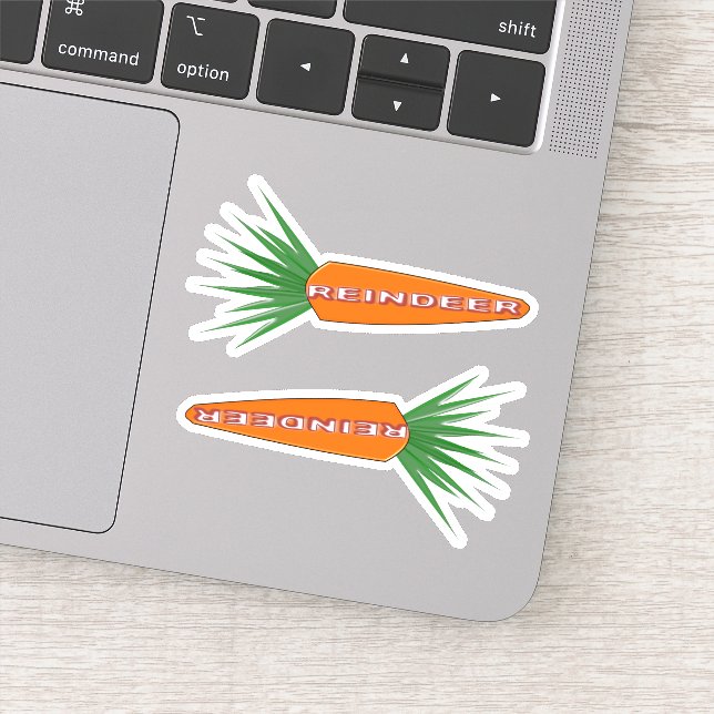 A Carrot for Christmas Reindeer Sticker (Detail)