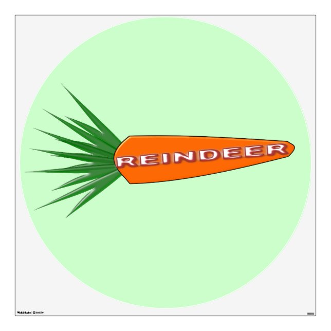 A Carrot for Christmas Reindeer Wall Decal (Front)