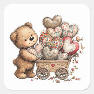 A Cartload of Love Square Sticker