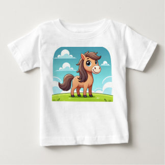 A cartoon baby Hourse design Baby T Shirt.  T-Shirt