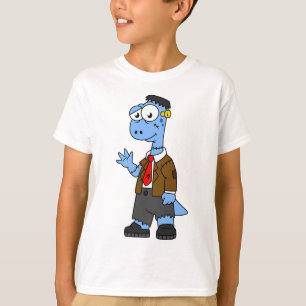 A Cartoon Brontosaur Dressed Up As Frankenstein. T-Shirt