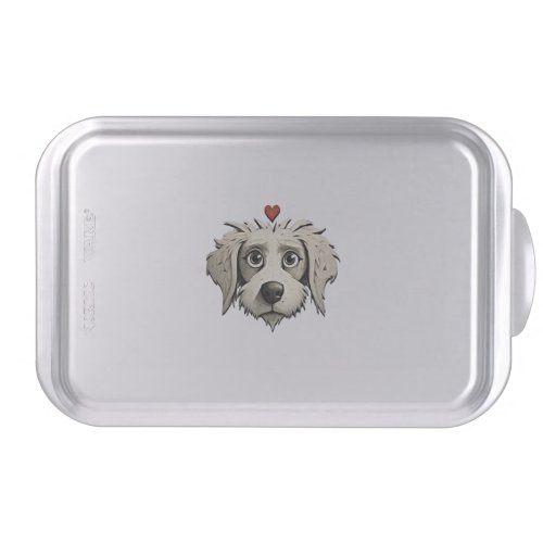 A Cartoon Canine with a Loving Heart Cake Pan