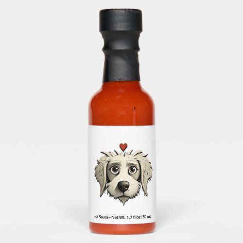 A Cartoon Canine with a Loving Heart Hot Sauces