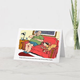 A cartoon congrats card for a new dog owner