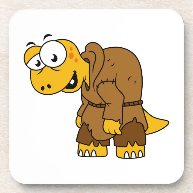 A Cartoon Dinosaur Hunchback. Beverage Coaster (Front)