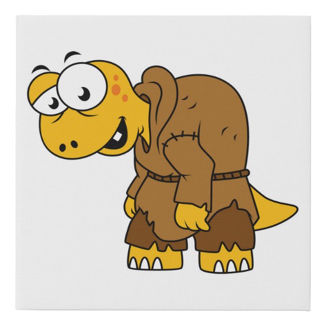 A Cartoon Dinosaur Hunchback. Faux Canvas Print (Front)