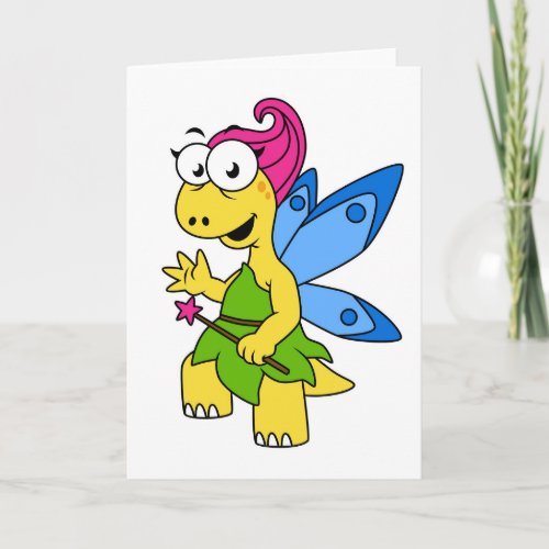 A Cartoon Fairysaur Dinosaur Card