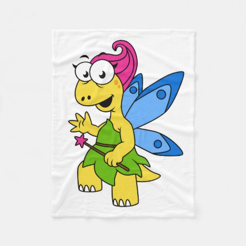 A Cartoon Fairysaur Dinosaur Fleece Blanket