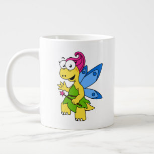 A Cartoon Fairysaur Dinosaur. Giant Coffee Mug