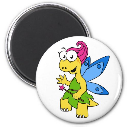 A Cartoon Fairysaur Dinosaur Magnet