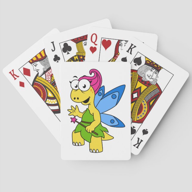 A Cartoon Fairysaur Dinosaur. Poker Cards (Back)