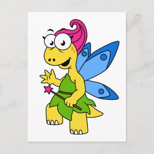 A Cartoon Fairysaur Dinosaur Postcard