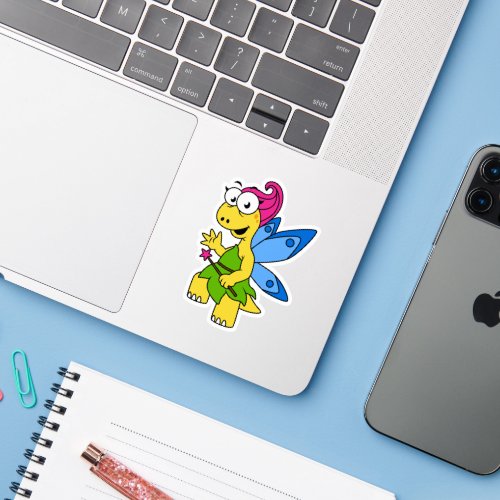 A Cartoon Fairysaur Dinosaur Sticker