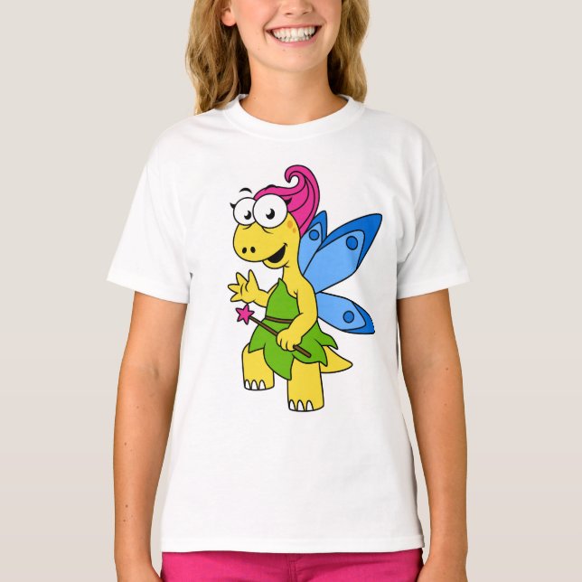 A Cartoon Fairysaur Dinosaur. T-Shirt (Front)