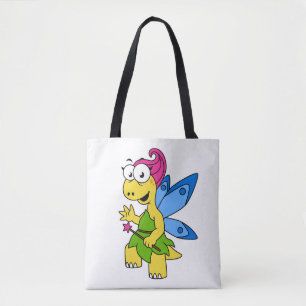 A Cartoon Fairysaur Dinosaur. Tote Bag
